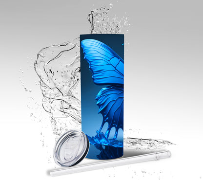 Blue Butterfly, Sublimation Insulated Tumbler