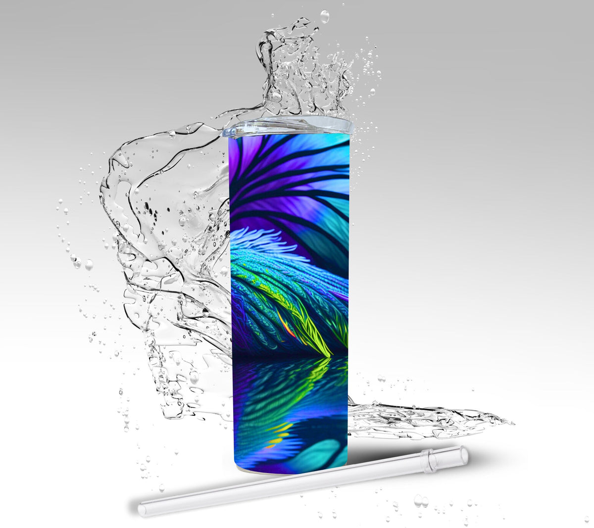 Rainbow Peacock, Sublimation Insulated Tumbler
