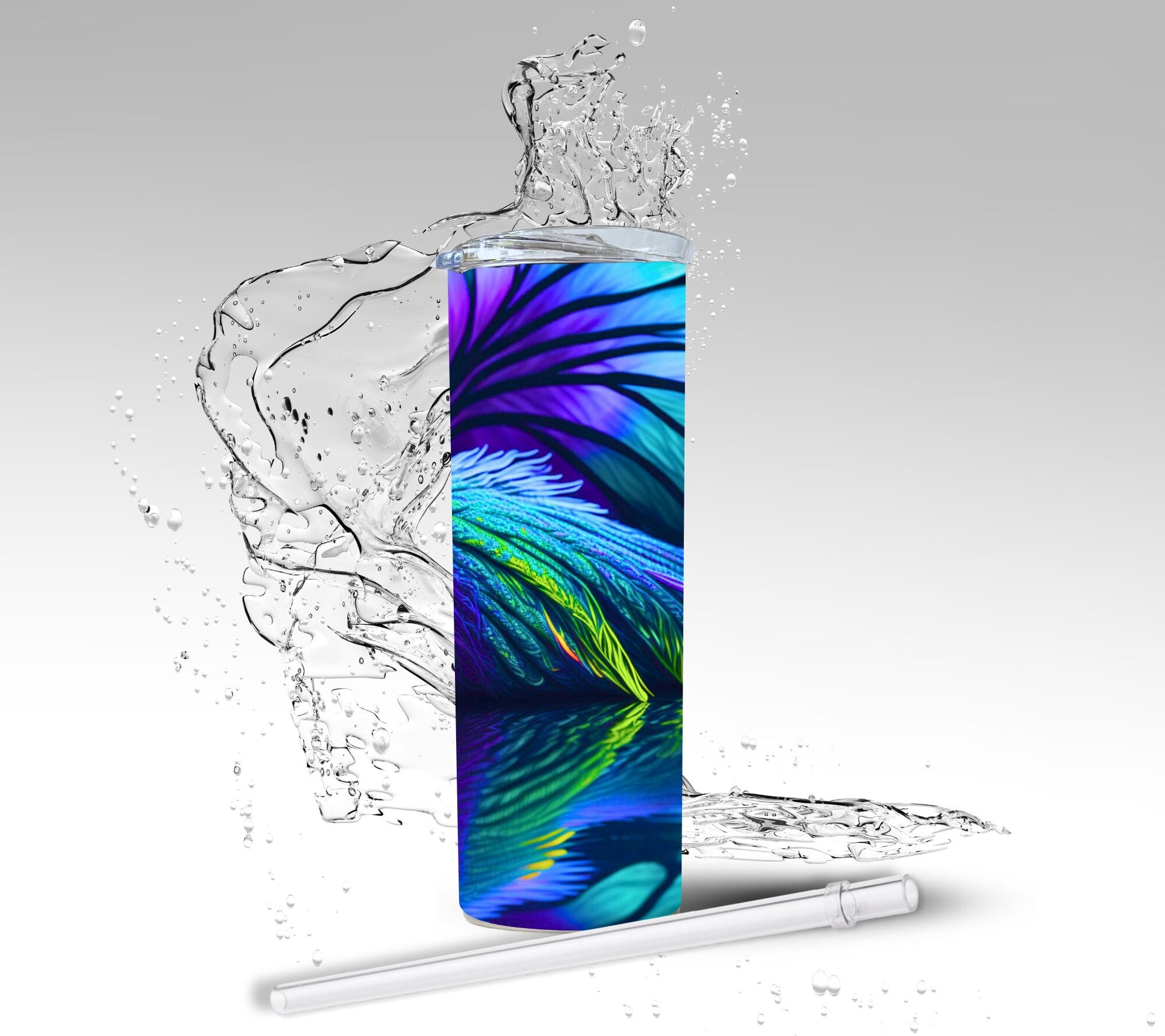 Rainbow Peacock, Sublimation Insulated Tumbler