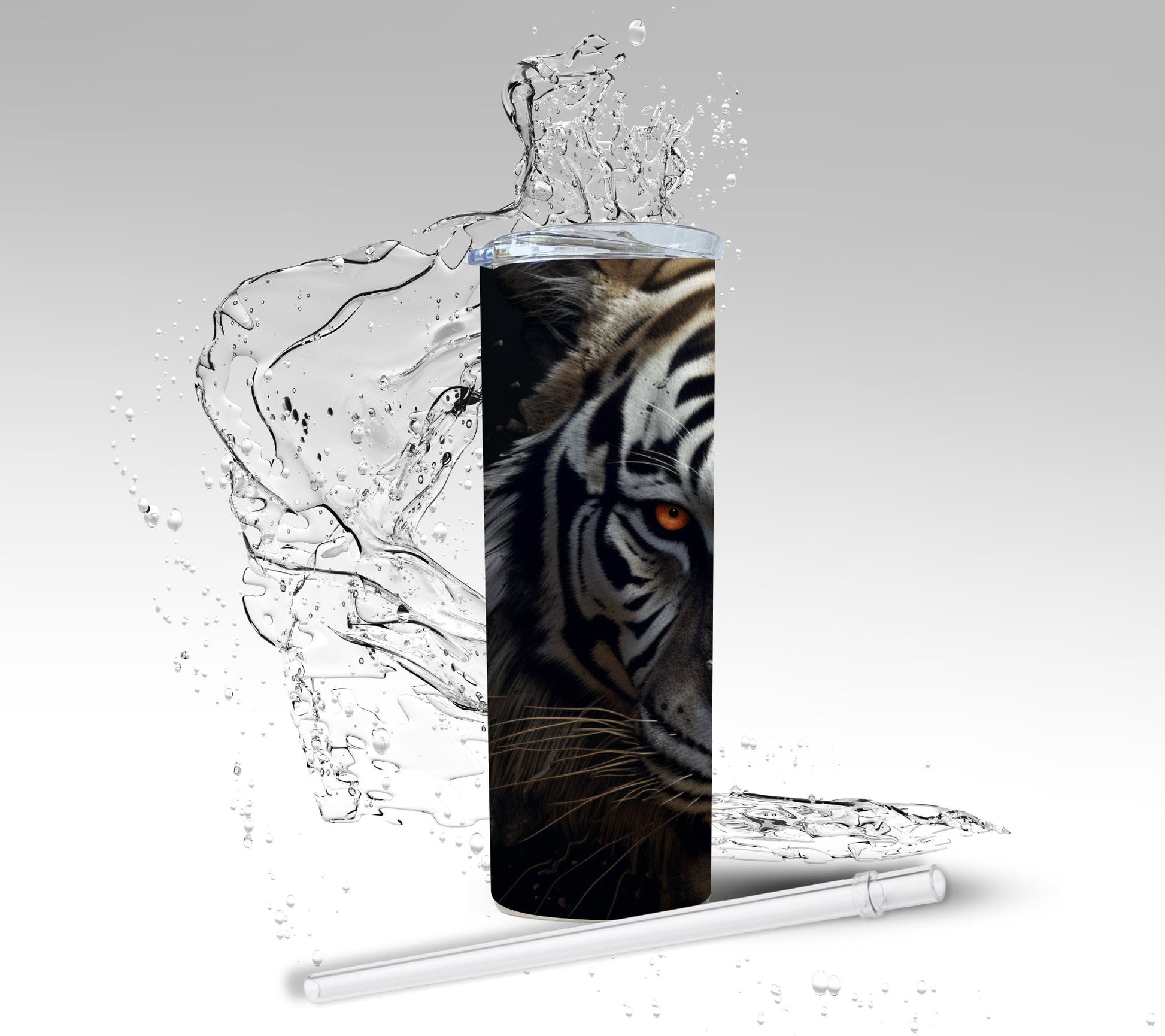 3D Zombie Tiger, Sublimation Insulated Tumbler