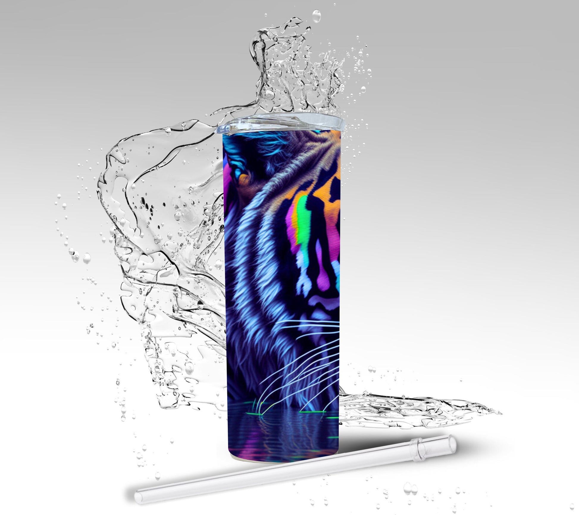 3D Rainbow Leopard, Sublimation Insulated Tumbler