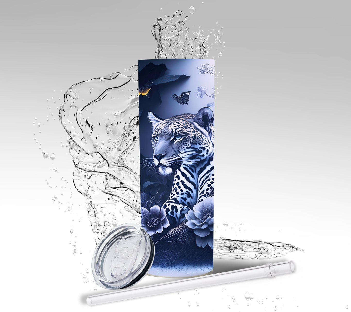 Watercolor Leopard, Sublimation Insulated Tumbler