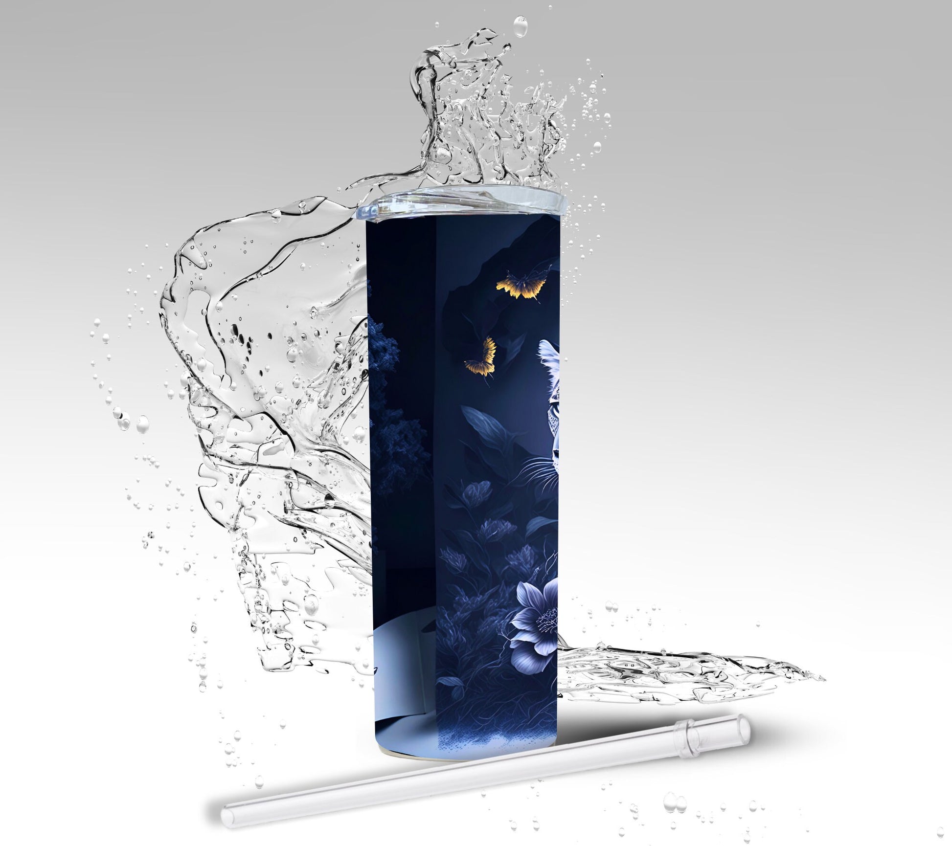 Watercolor Leopard, Sublimation Insulated Tumbler
