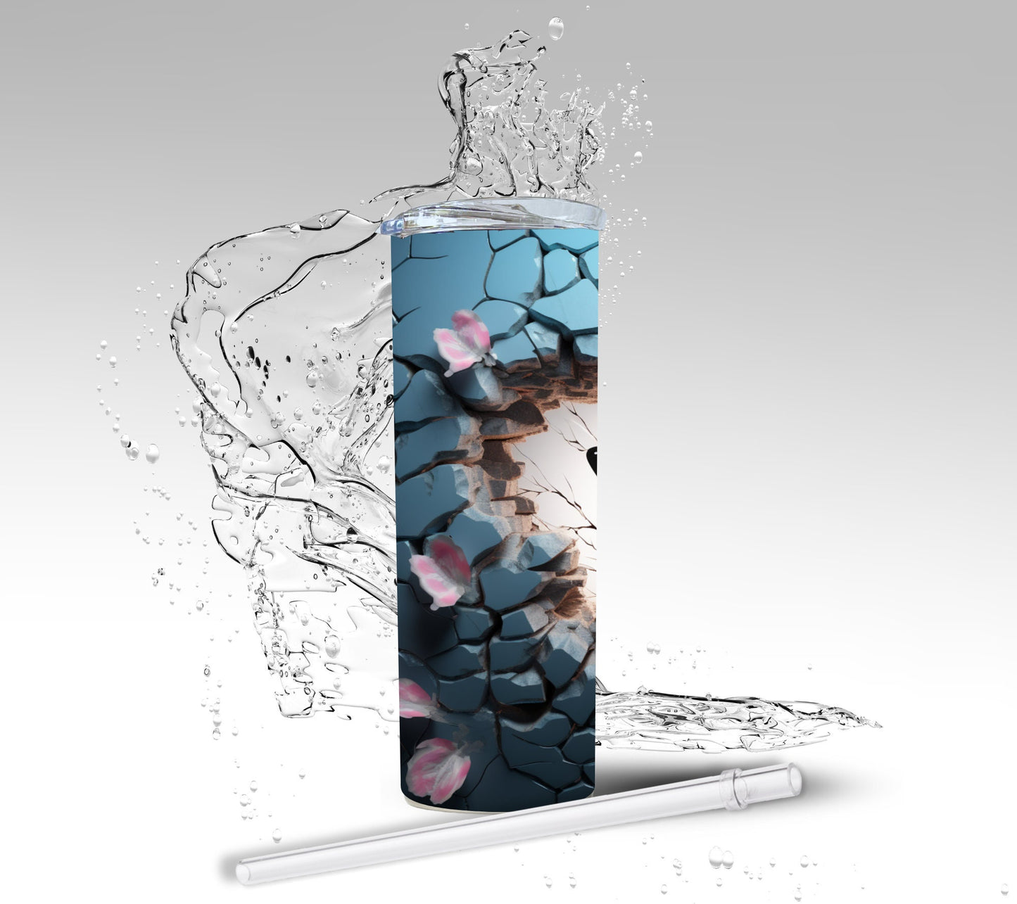 3D Illusion Butterfly, Sublimation Insulated Tumbler