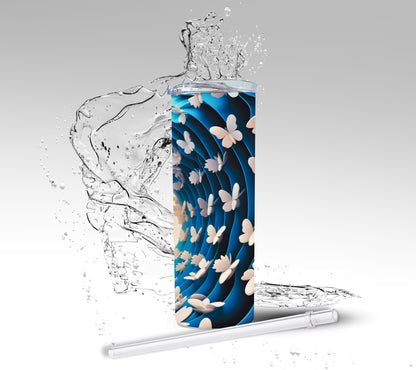 3D Optical Illusion Butterfly, Sublimation Insulated Tumbler