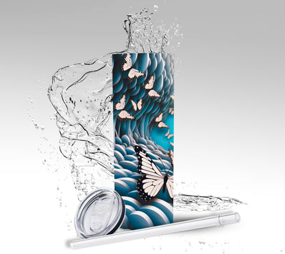 Optical Illusion 3D Butterfly, Sublimation Insulated Tumbler