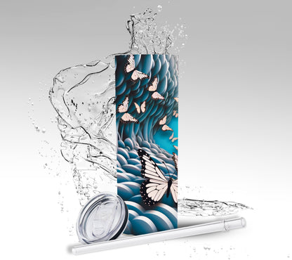 Optical Illusion 3D Butterfly, Sublimation Insulated Tumbler