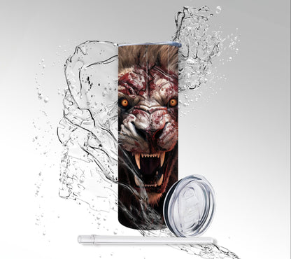 3D Zombie Lion, Sublimation Insulated Tumbler