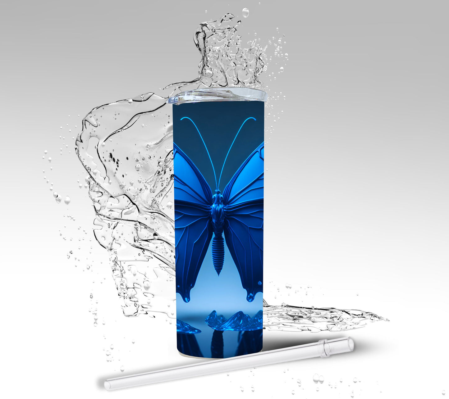 Blue Butterfly, Sublimation Insulated Tumbler