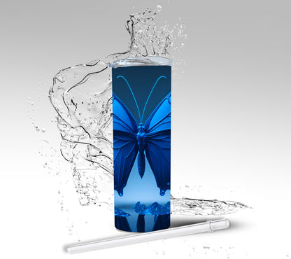 Blue Butterfly, Sublimation Insulated Tumbler