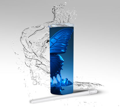Blue Butterfly, Sublimation Insulated Tumbler