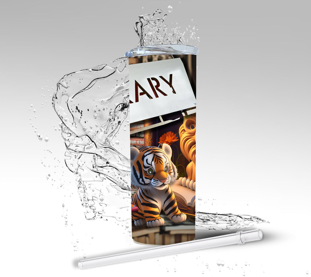 Zoo Animal Library, Sublimation Insulated Tumbler