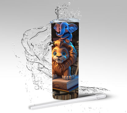Zoo Animal Library, Sublimation Insulated Tumbler