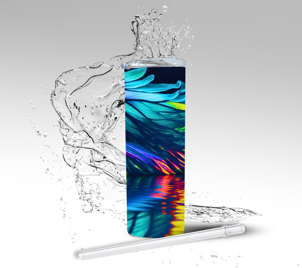 Rainbow Peacock, Sublimation Insulated Tumbler