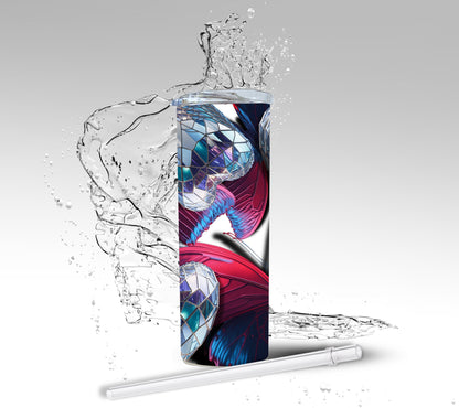 3D Glass Hearts & Butterflies, Sublimation Insultated Tumbler