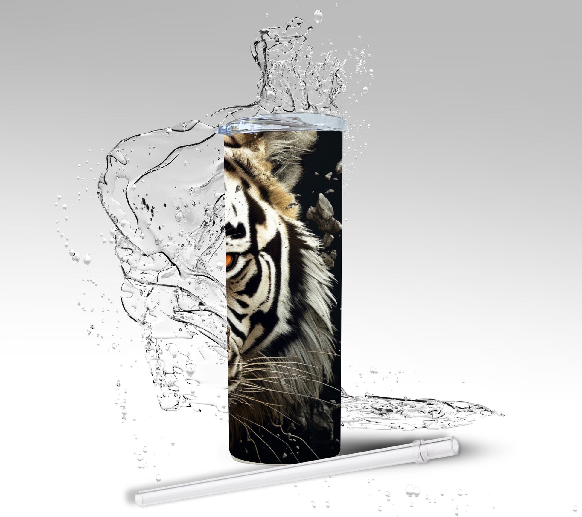 3D Zombie Tiger, Sublimation Insulated Tumbler