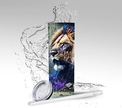 Graffiti Wall Lion, Sublimation Insulated Tumbler