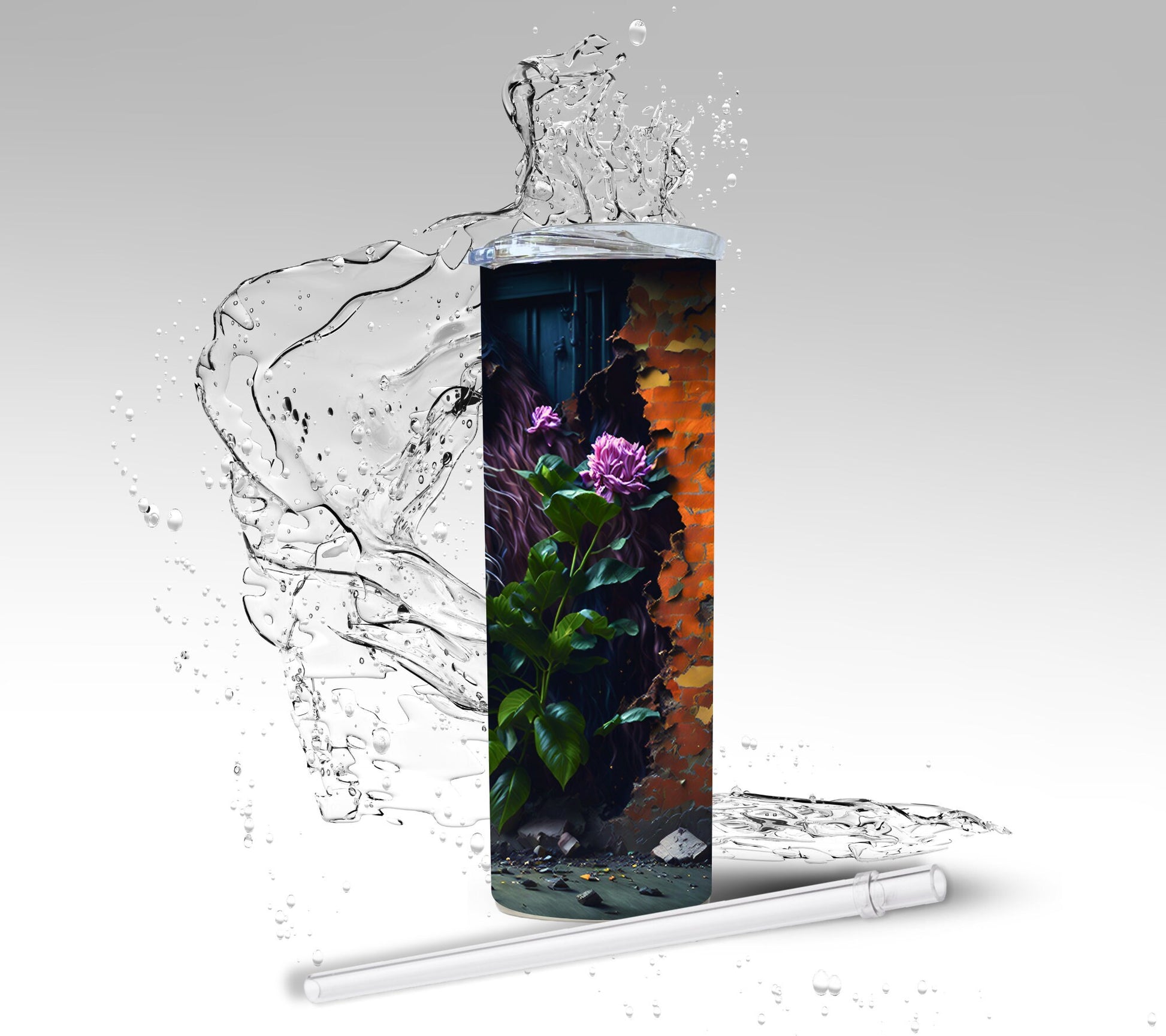 Graffiti Wall Lion, Sublimation Insulated Tumbler