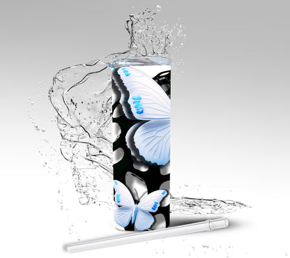 Abstract 3D Butterflies, Sublimation Insulated Tumbler