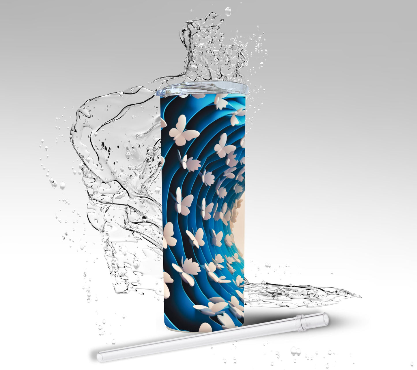 3D Optical Illusion Butterfly, Sublimation Insulated Tumbler