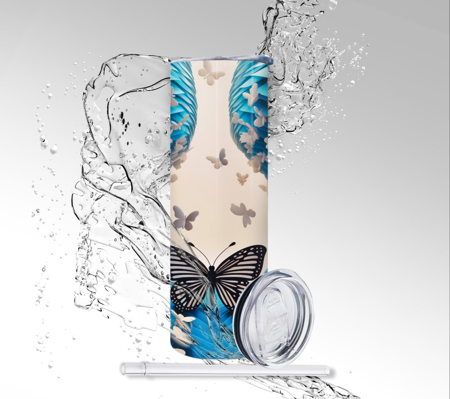 3D Optical Illusion Butterfly, Sublimation Insulated Tumbler