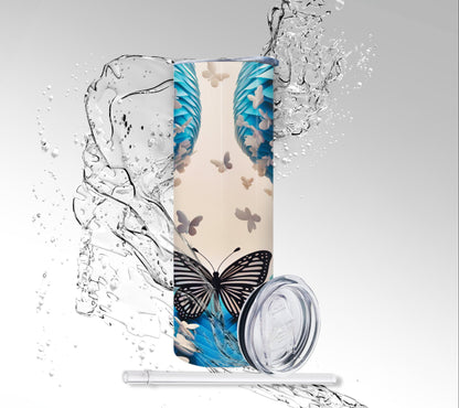3D Optical Illusion Butterfly, Sublimation Insulated Tumbler