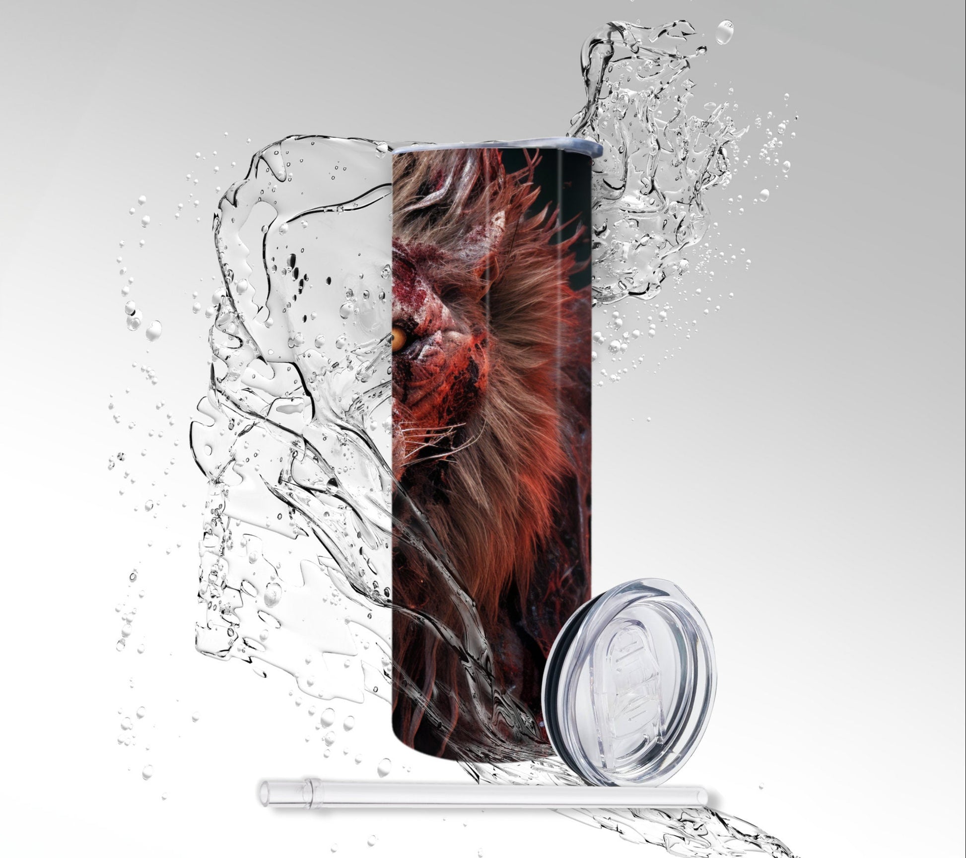 3D Zombie Lion, Sublimation Insulated Tumbler