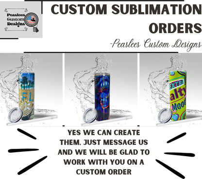 Abstract Butterflies, Sublimated 20 oz Skinny Tumbler