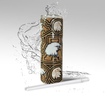 Customize Your High School, Glitter Epoxy 20 oz Skinny Tumbler