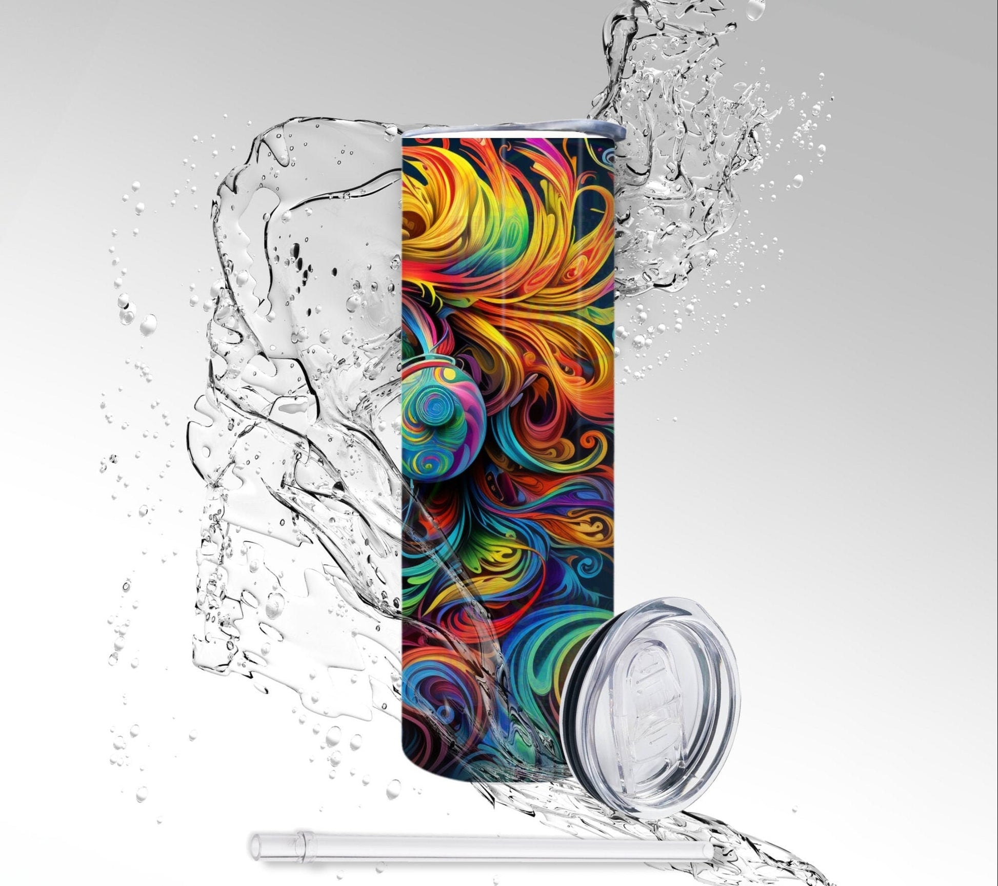 Tropical Hippie Music, Sublimation 20 oz Skinny Tumbler
