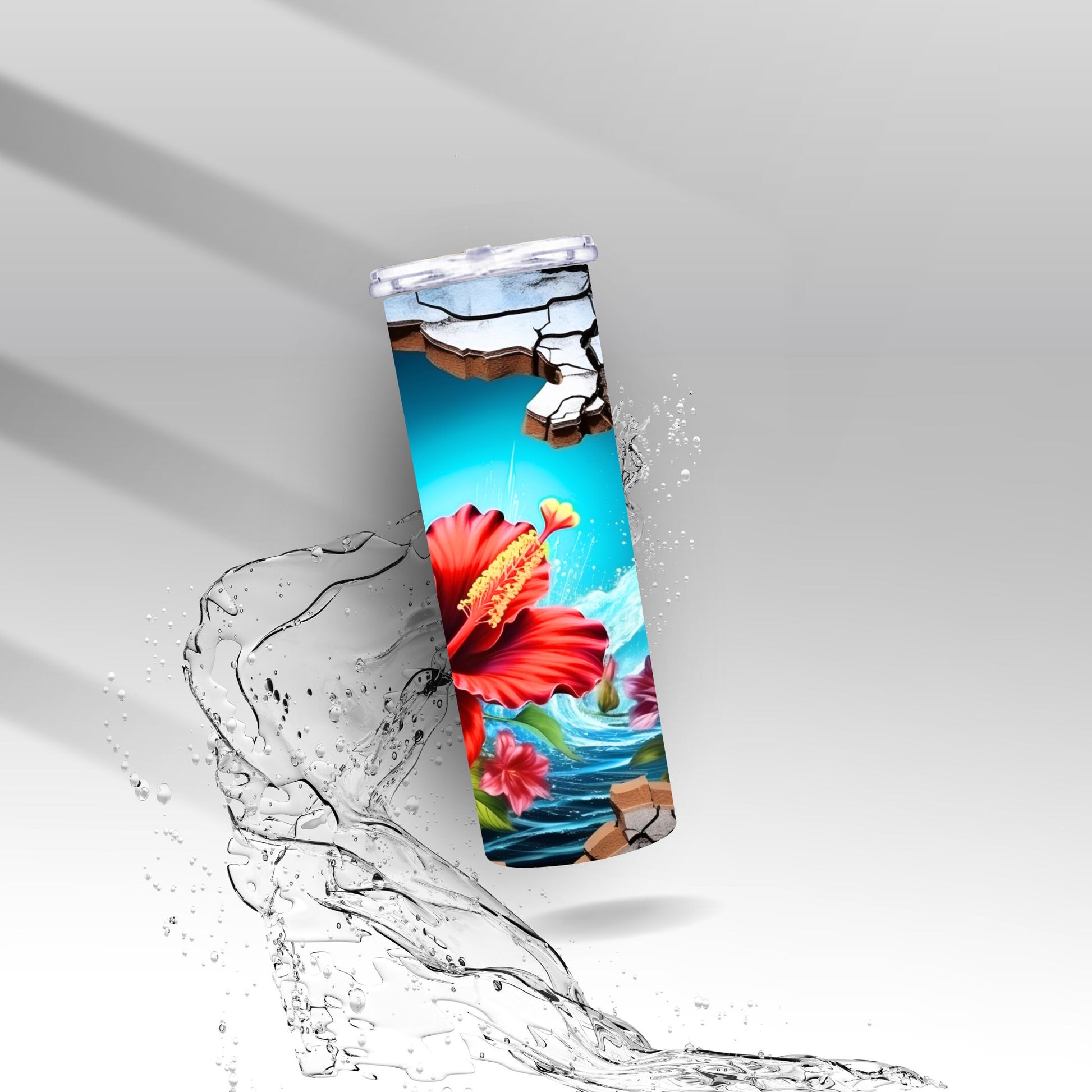 Red Hibiscus, Sublimation Insulated Tumbler