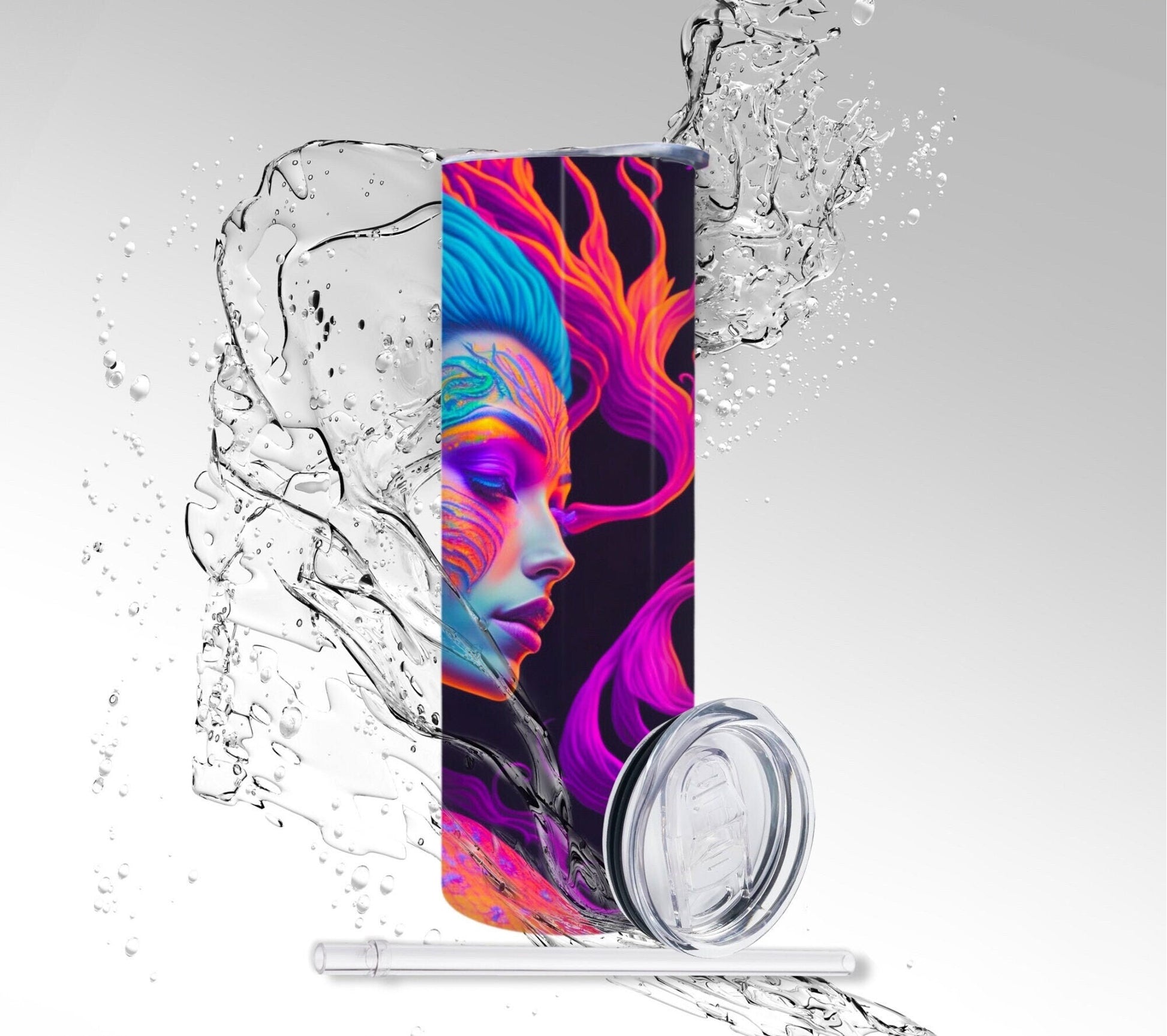 Electirc Mermaid, Sublimation 20 oz Skinny Tumbler