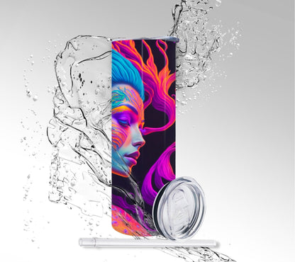 Electirc Mermaid, Sublimation 20 oz Skinny Tumbler