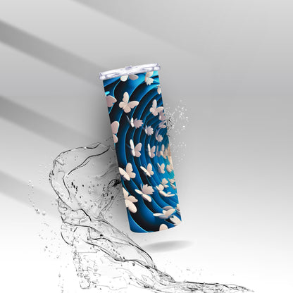 3D Optical Illusion Butterfly, Sublimation Insulated Tumbler