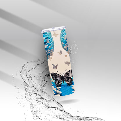 3D Optical Illusion Butterfly, Sublimation Insulated Tumbler