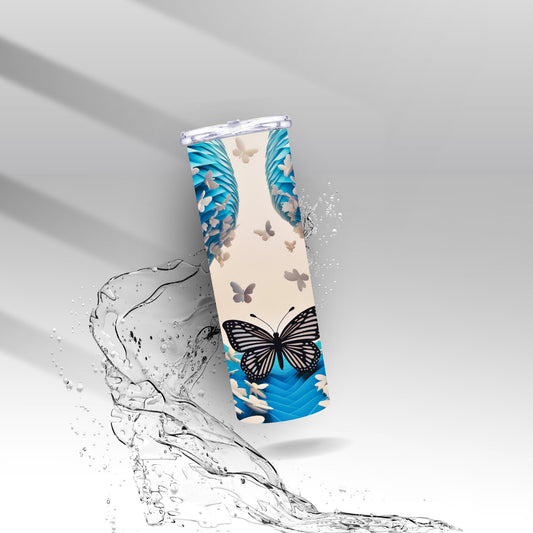 3D Optical Illusion Butterfly, Sublimation Insulated Tumbler