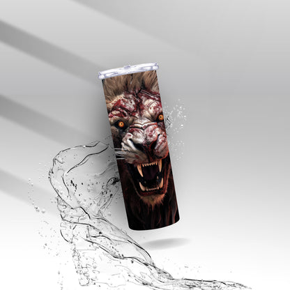 3D Zombie Lion, Sublimation Insulated Tumbler