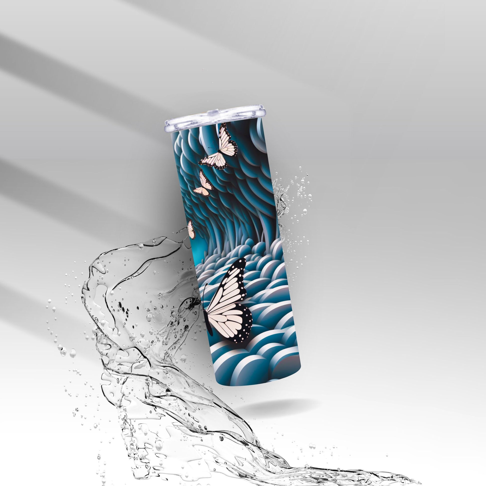 Optical Illusion 3D Butterfly, Sublimation Insulated Tumbler