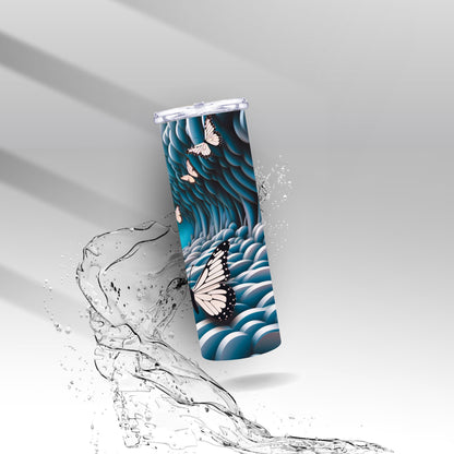 Optical Illusion 3D Butterfly, Sublimation Insulated Tumbler