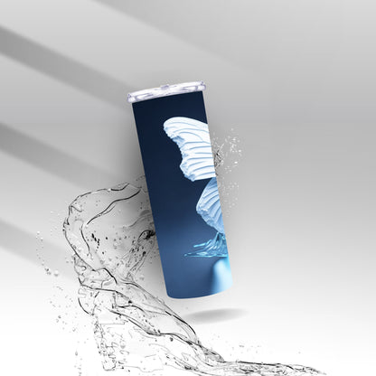 White & Blue Butterfly, Sublimation Insulated Tumbler