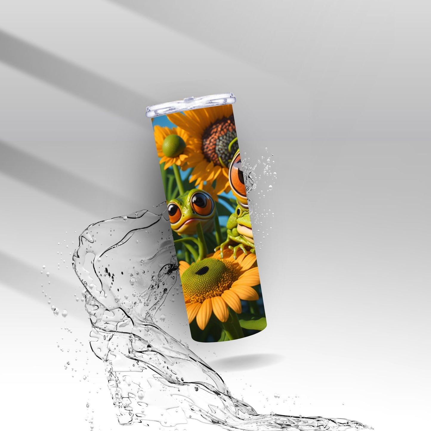 Big Eyed Frogs & Sunflowers, Sublimation Insulated Tumbler
