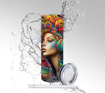 Tropical Hippie Music, Sublimation 20 oz Skinny Tumbler