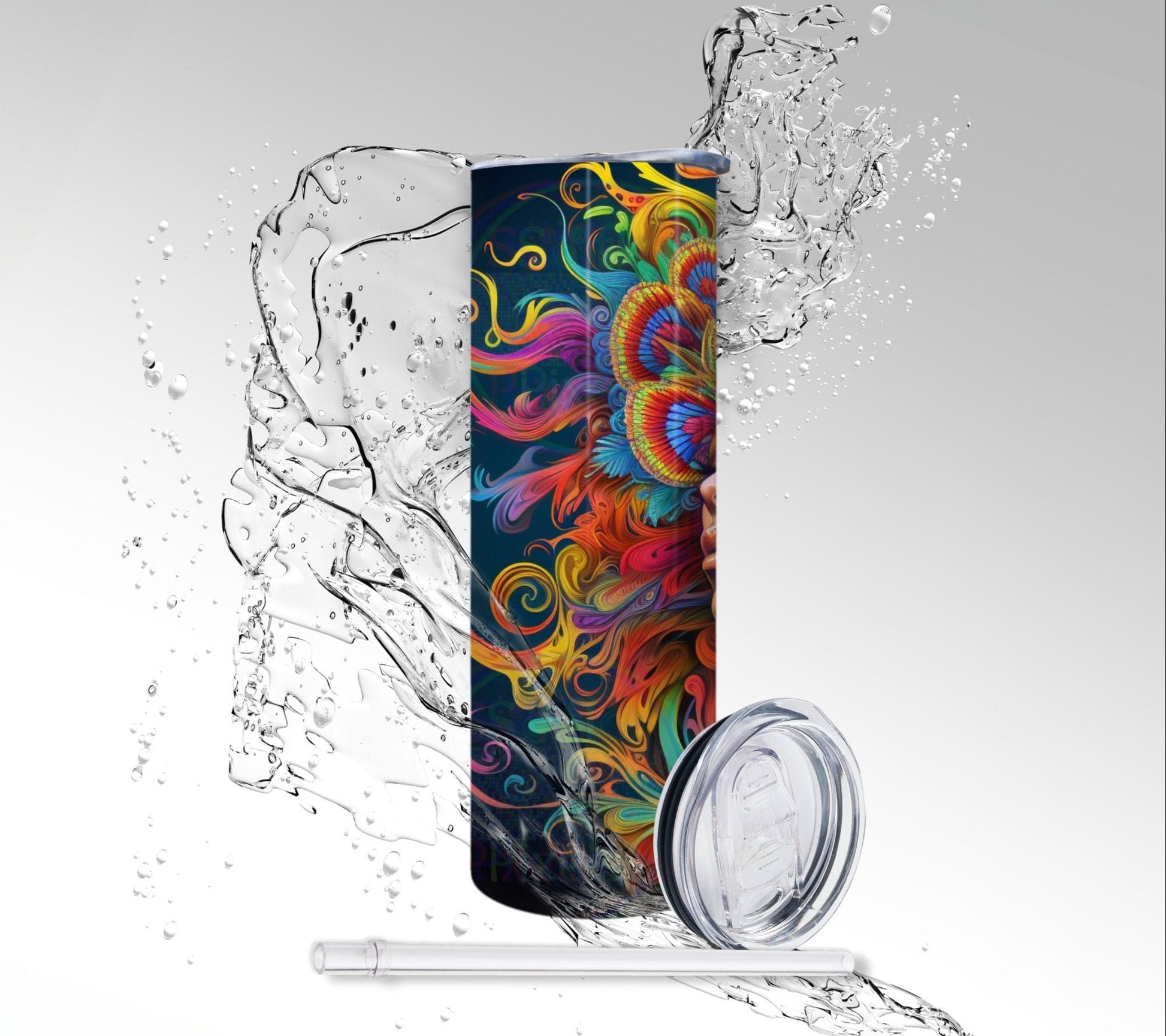 Tropical Hippie Music, Sublimation 20 oz Skinny Tumbler