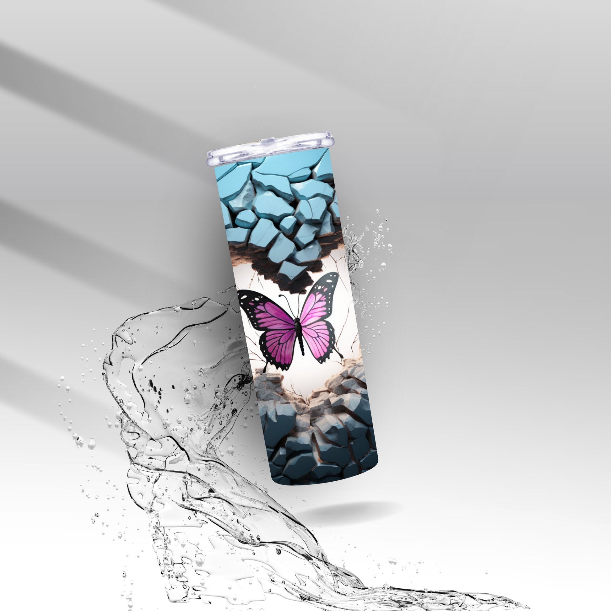 3D Illusion Butterfly, Sublimation Insulated Tumbler