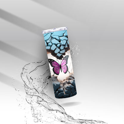 3D Illusion Butterfly, Sublimation Insulated Tumbler