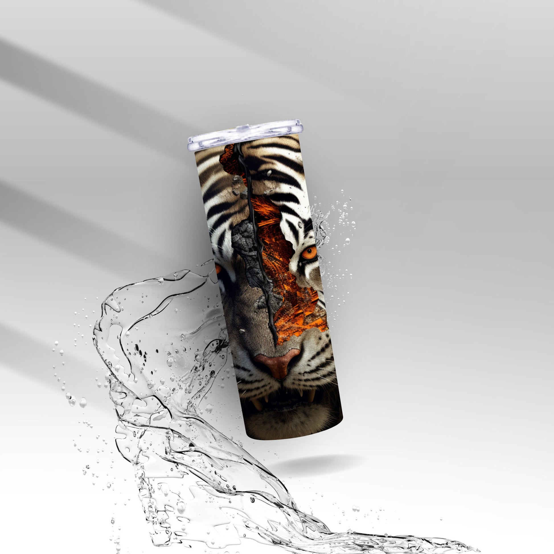 3D Zombie Tiger, Sublimation Insulated Tumbler