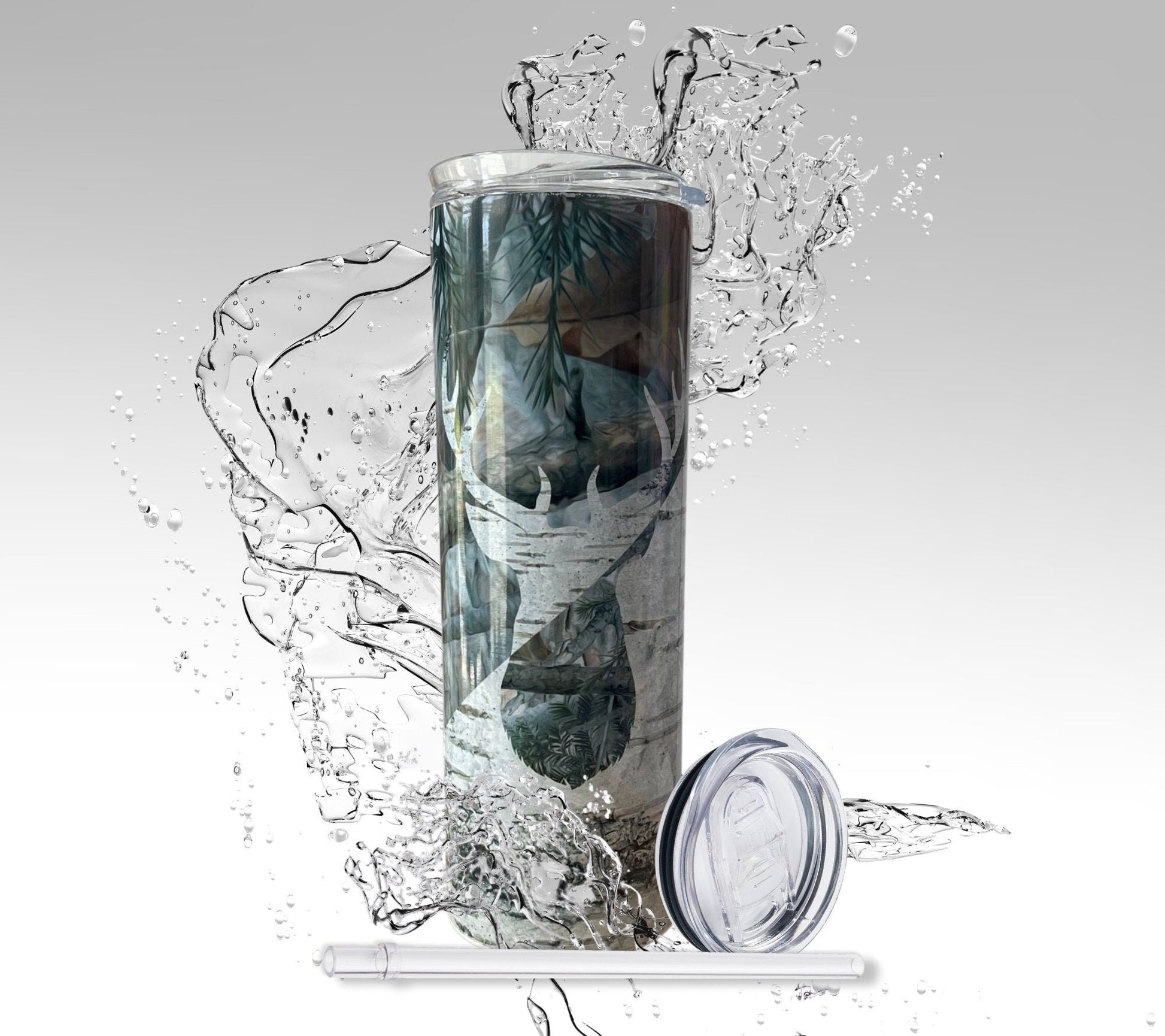 Deer Hunter, Sublimated 20oz Skinny Stainless Steel Tumbler