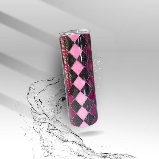 Pink & Black Diamond, Epoxy Insulated Tumbler