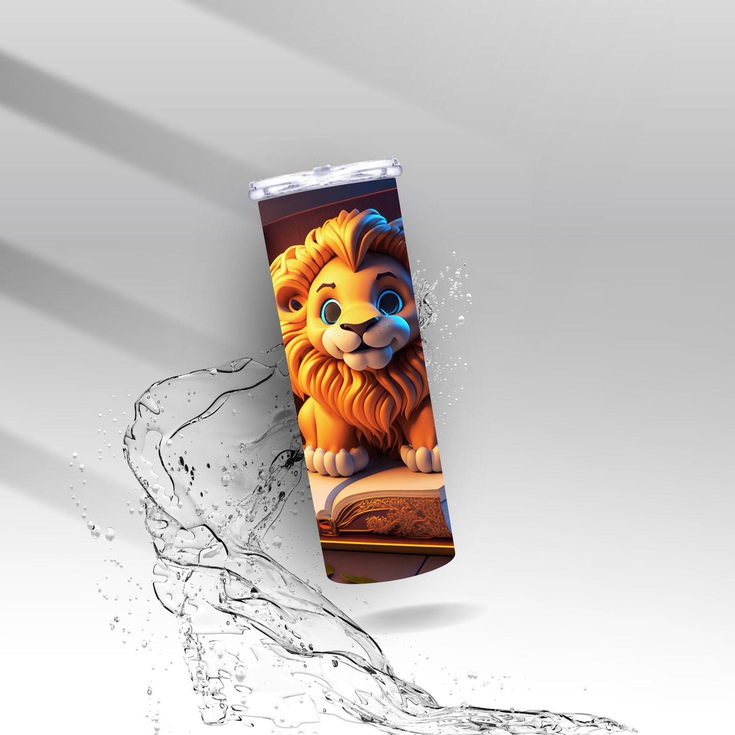 Baby Lion Library Book, Sublimated 20 oz Skinny Tumbler