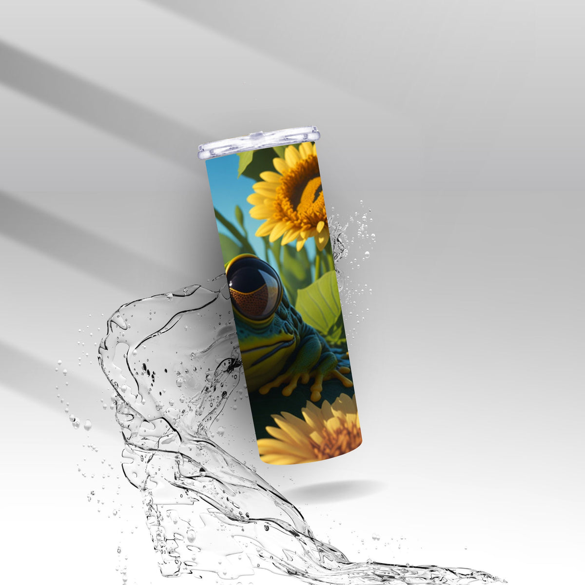 Big Eyed Frog & Sunflowers, Sublimation Insulated Tumbler
